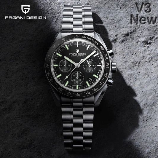 PAGANI DESIGN 2024 New Men's Watches Top Luxury Quartz Watch For Men Auto Date Speed Chronograph AR Sapphire Mirror Wrist watch